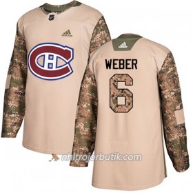 Män Ishockey Montreal Canadiens Tröja Shea Weber 6 Adidas 2017-2018 Camo Veterans Day Practice Authentic